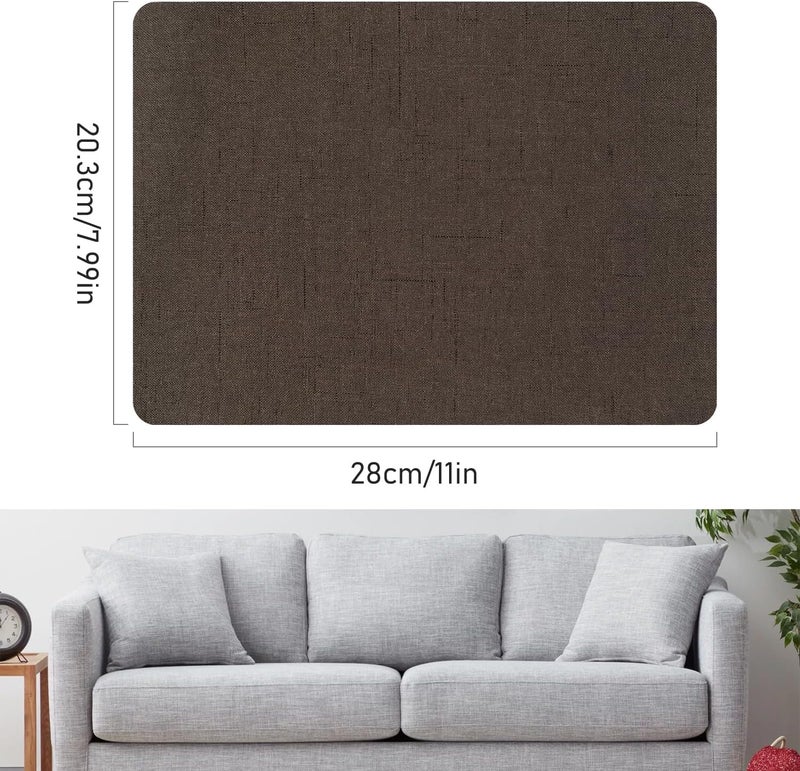 EMORBALS 2Pcs 8 * 11Inch Couch Patches Repair Fabric, Self-Adhesive Couch Repair Patch with Strong Glue, Repair Patch for Sofa, Tote Bags, Car Seats, Furniture,Etc(Dark Brown) - Image 2